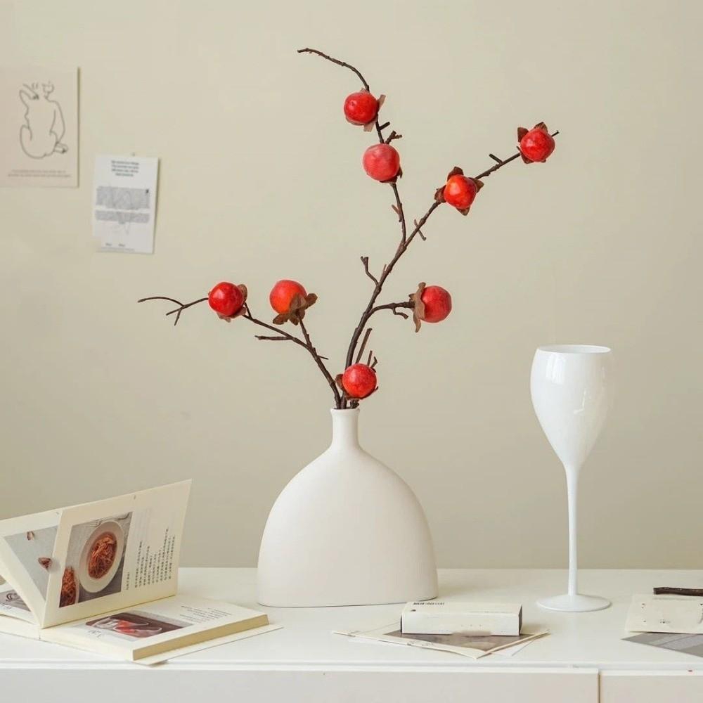Handmade Simulation Persimmon Fruit Realistic Artificial Fruits Branches Festival Decorations