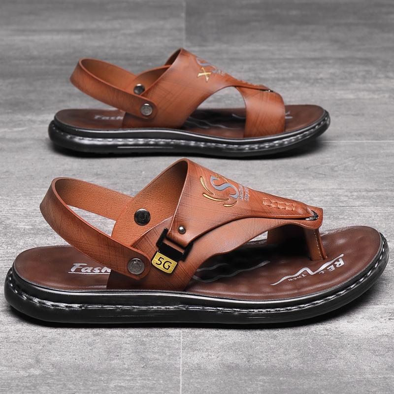 Men's Sandals Wholesale Summer Soft Soled Anti Slip Beach Shoes Men's Large New Flip-flops Casual Outwear Sandals