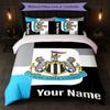 Newcastle United FC Custom Name Text Bedding Set 1 Duvet Cover+2 Pillowcases Soccer Logo Personalized Gift For Special Occasion Bedroom Decor
