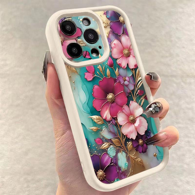 Vintage Floral Pattern Soft TPU Phone Case for Xiaomi Poco X7 X6 X5 X3 M6 F5 F6 F7 Pro 5G Shockproof Candy Silicone Bumper Cover