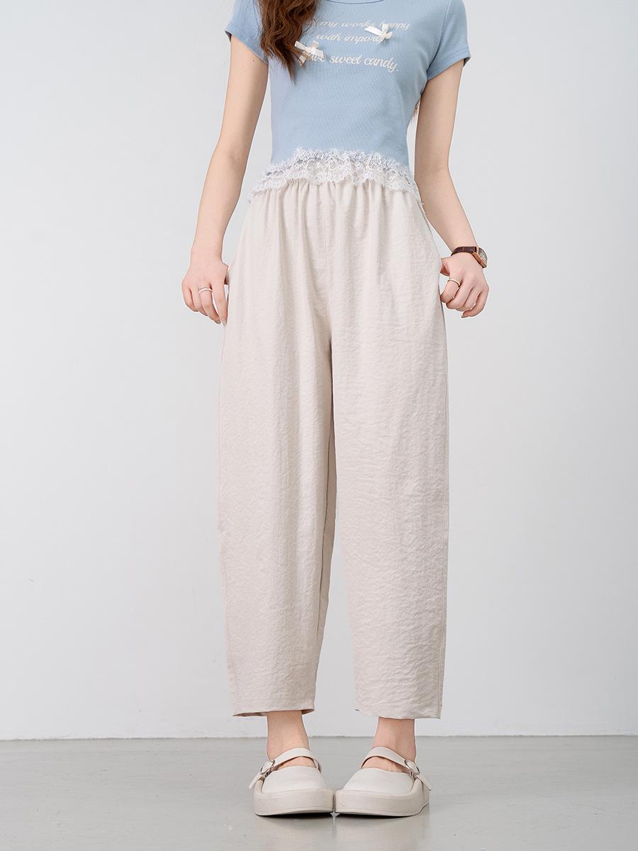 

Летние брюки гарем с высокой талией и эффектом похудения: Модный, Легкий, Свободного кроя Medium легкие хаки