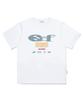 ESCAPEFROM Blue Star Denim Escf Logo Collage Print Oversized Short Sleeve T-Shirt White