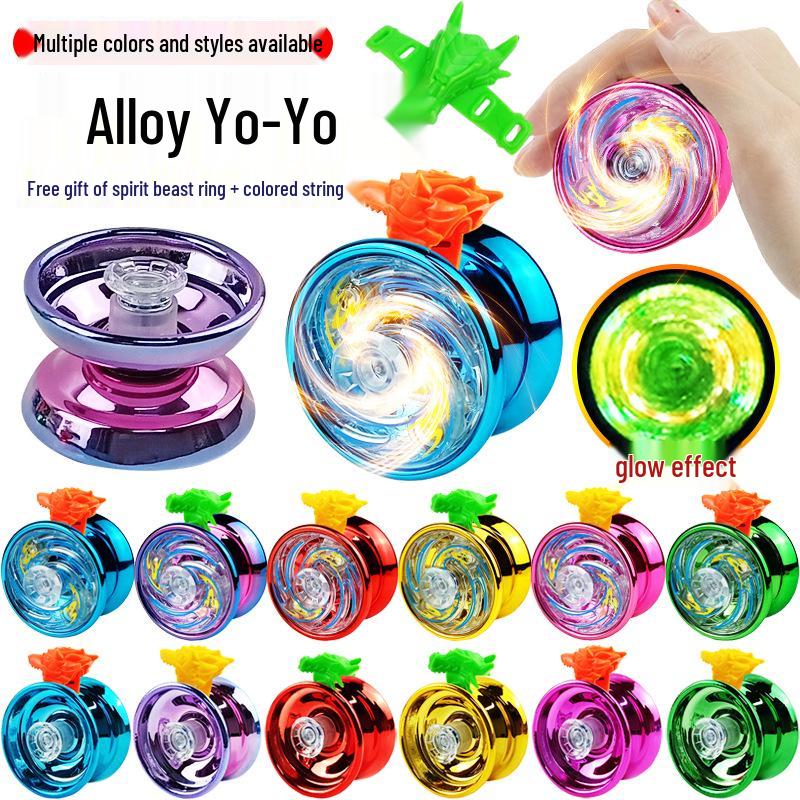 Free Shipping Alloy Yo-Yo: Luminous Competition & Sleep-Supporting Toy for Kids