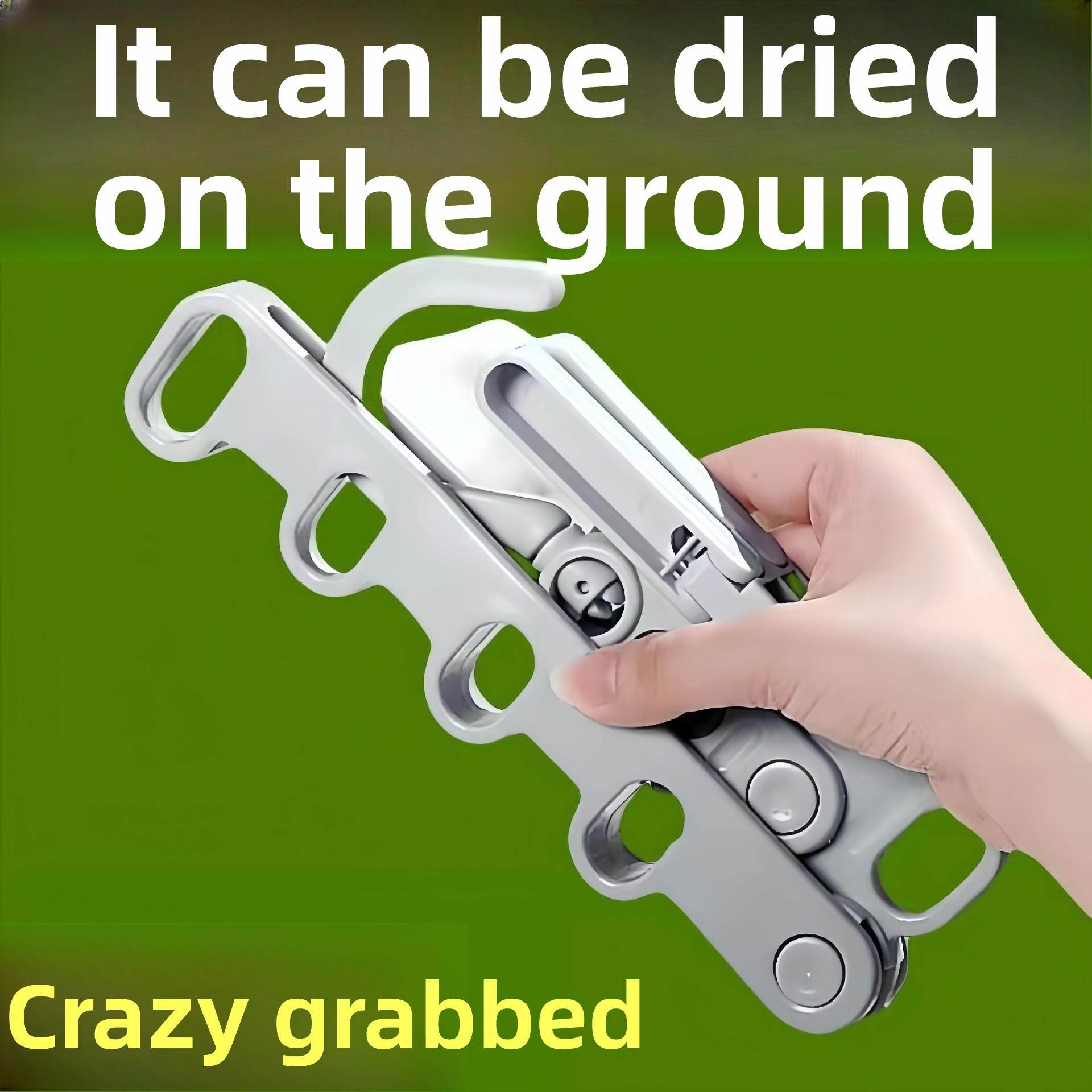 Foldable Plastic Clothes Hanger, Multi-Functional Travel Hanger with Five Holes for Indoor Use 1 pc