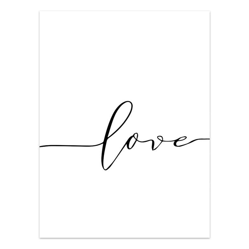 Black and White Love Holding Hands Canvas Painting Nordic Posters and Prints Wall Art Pictures Living Room Family Home Decor