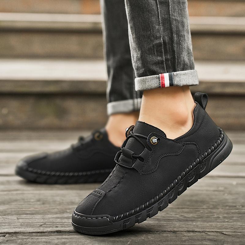 Fashion All-match Mens Slip On Walking Shoes Brand Business Walking Flats Classic Men Shoes for Wedding Leather Men Fashion Casual Shoes