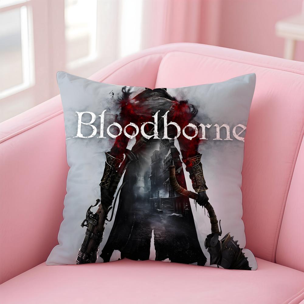 Game Horror BBloodborne Cushion Cover Pillow Case Soft Friendly Fabric  Concealed Zipper