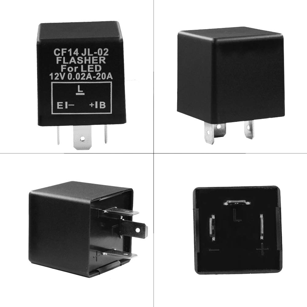 HUIQIAODS [3-Pin] High Fla Prevention IC Turn Signal Relay Halogen LED Compatible 150W