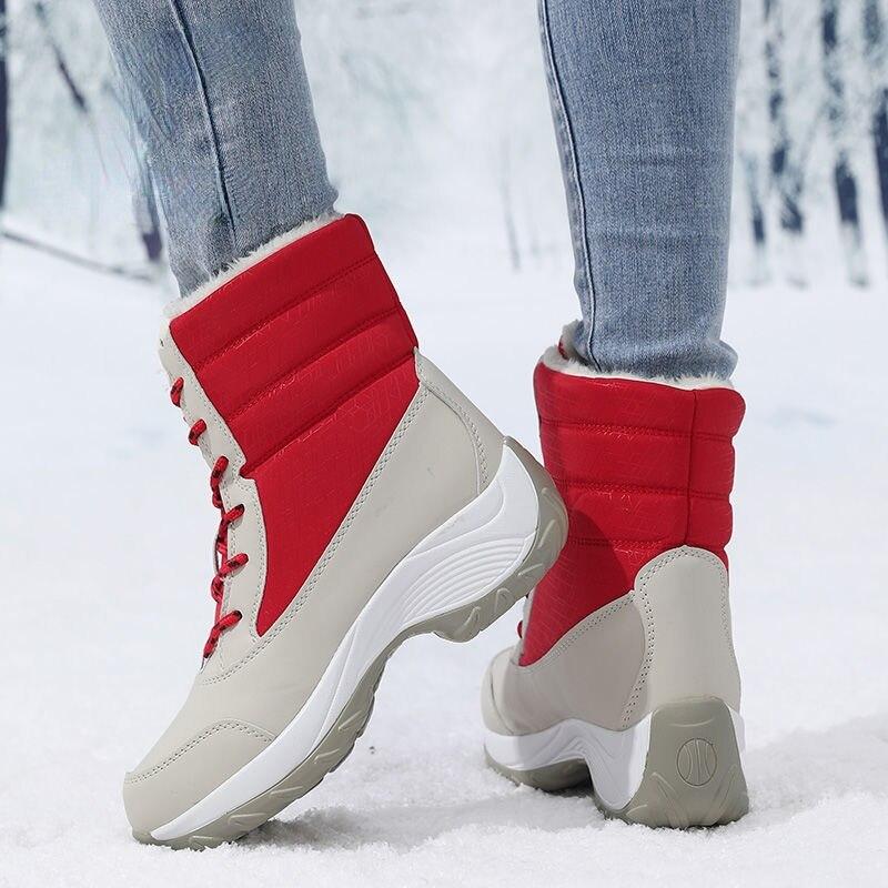 Women Boots Winter Waterproof Snow Boots Fur Women Platform Shoes Slip On Woman Ankle Boots Plush Warm Winter Female Shoes