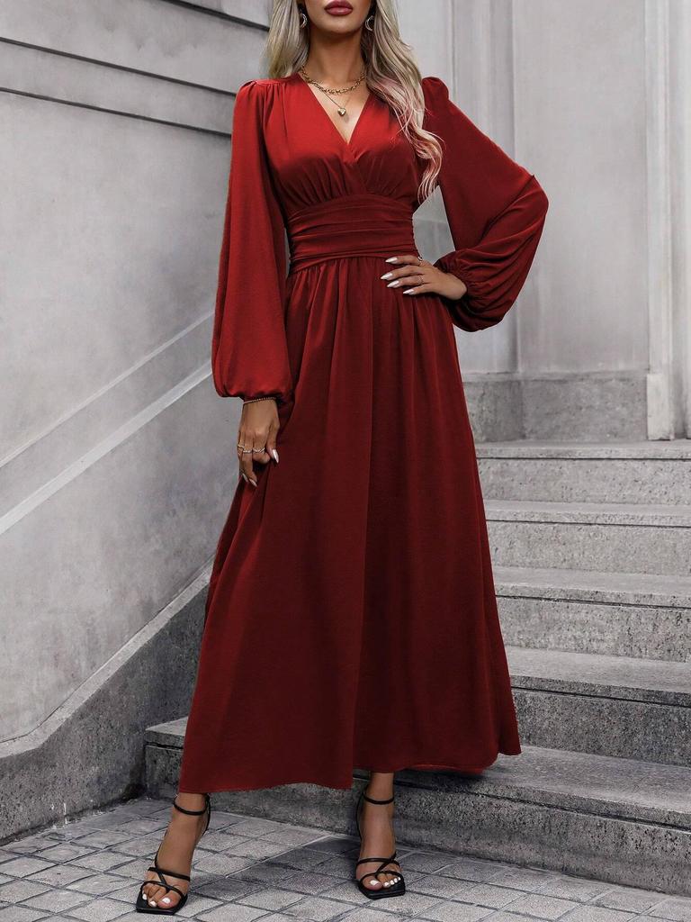Women's High Slit Lantern Sleeve Dress - Fall/Winter Collection