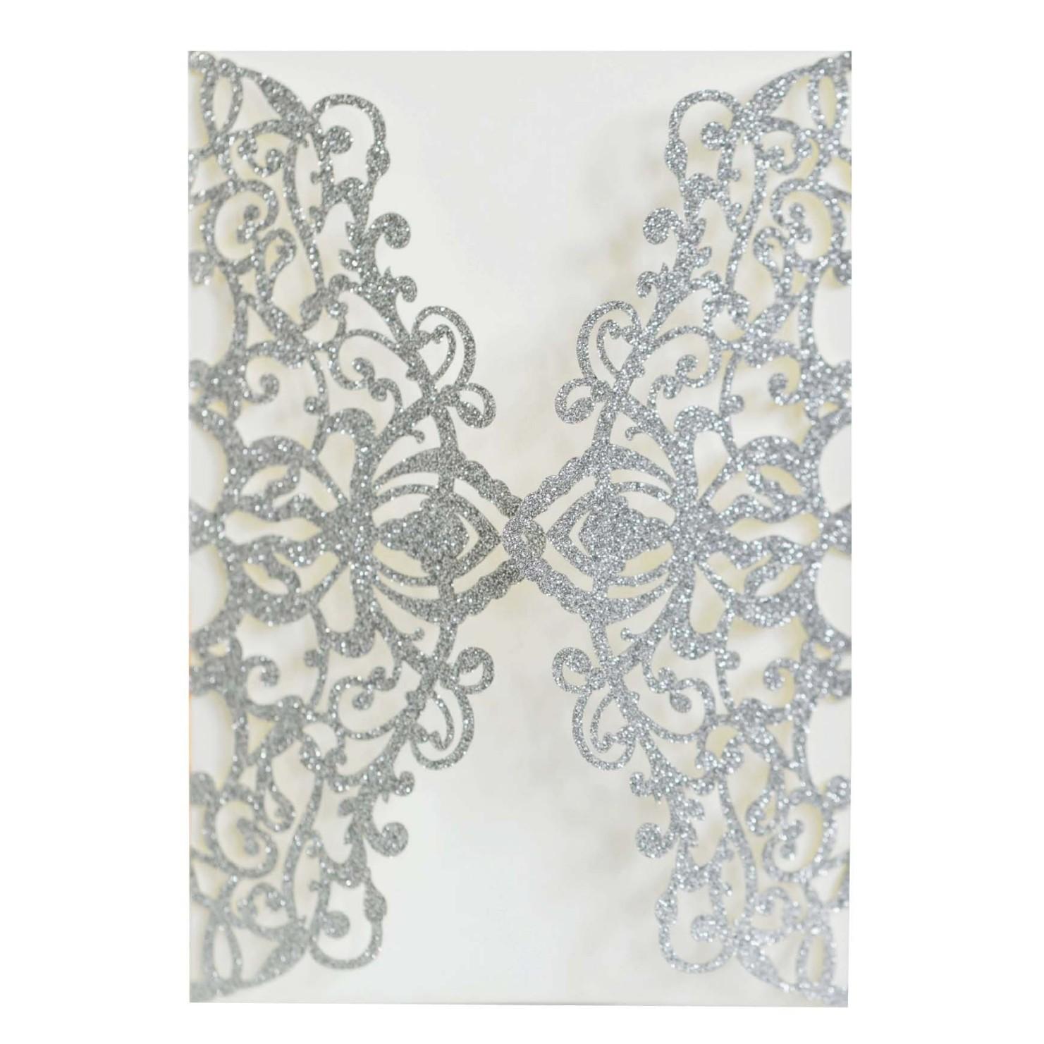 

50pcs Laser-Engraved Floral Wedding Invitations Envelopes for All Events Birthday Invitation Thank You Cards Gift No Inner Paper