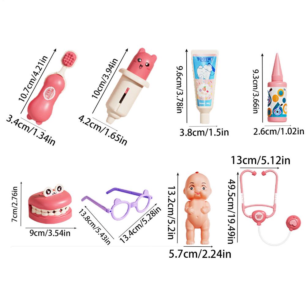 Kids Doctor Set Pretend Play Medical Tool Bag With Stethoscope Real Dentist Playset Role Play Educational Doctor Play Set Childs