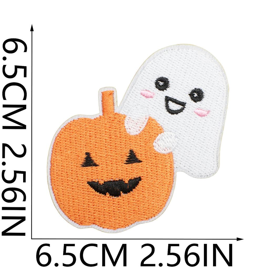 Ghost Embroidery Cloth Sticker Halloween Piao Ghost Patch Sticker Festive Atmosphere Dress Up Embroidery Label Pumpkin Spider Web