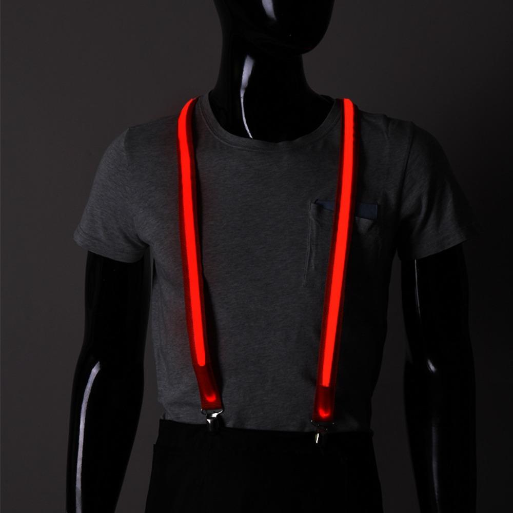 

Аксессуары для свадебной вечеринки для мужчин, светящийся в темноте галстук-бабочка, светодиодный праздничный костюм, светодиодный галстук-бабочка, светодиодные фонари, подтяжки для подтяжки «сделай сам» красный