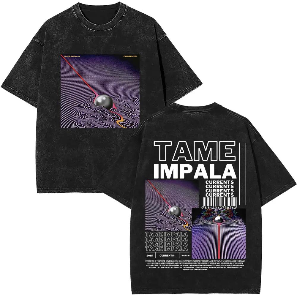 Limited Washed Vintage Rock Band Tame Impala Deadbeat Graphic Tshirt Unisex Women Casual Oversized T Shirts Unisex Retro Streetwear