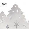 Festive Napkin Organizer Christmas Tree Holder, Stainless Steel Vertical Paper Towel Stand, Modern Metal Tray Decorative Dispenser for Holiday
