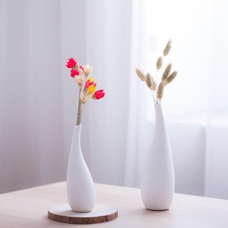Graceful Ceramic Pc 1 White Vase Flower Container Tabletop Home Tabletop Decorative Flowerware Living Room Decor