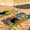 Art Black Cat In Flowers Garden Towel Soft Pool Gift For Travel Gym Shower Camping Quick Dry Sports Large Beach Towels