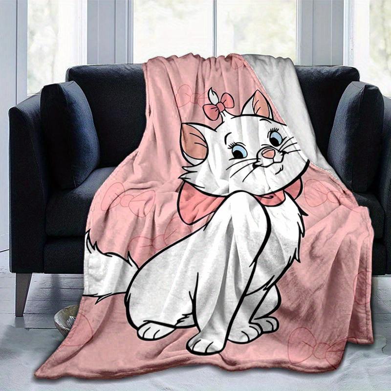 1PC Cute Cartoon Cat Design Blanket, Seasonal Universal, Home Decoration, Throw Blankets, Couch Sofa, Soft Flannel Throw Blanket, Versatile