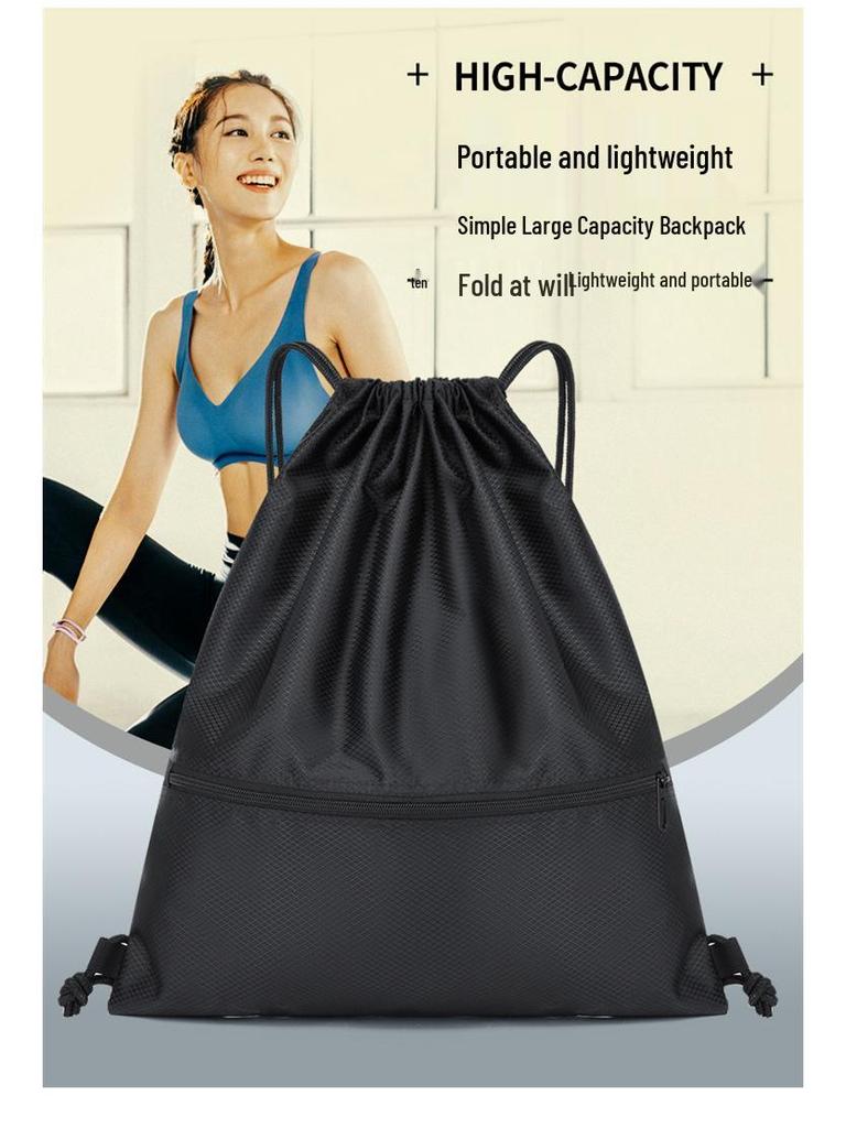 Sports Drawstring Backpack: Large Capacity for Basketball & Football, Unisex, Lightweight & Simple Design