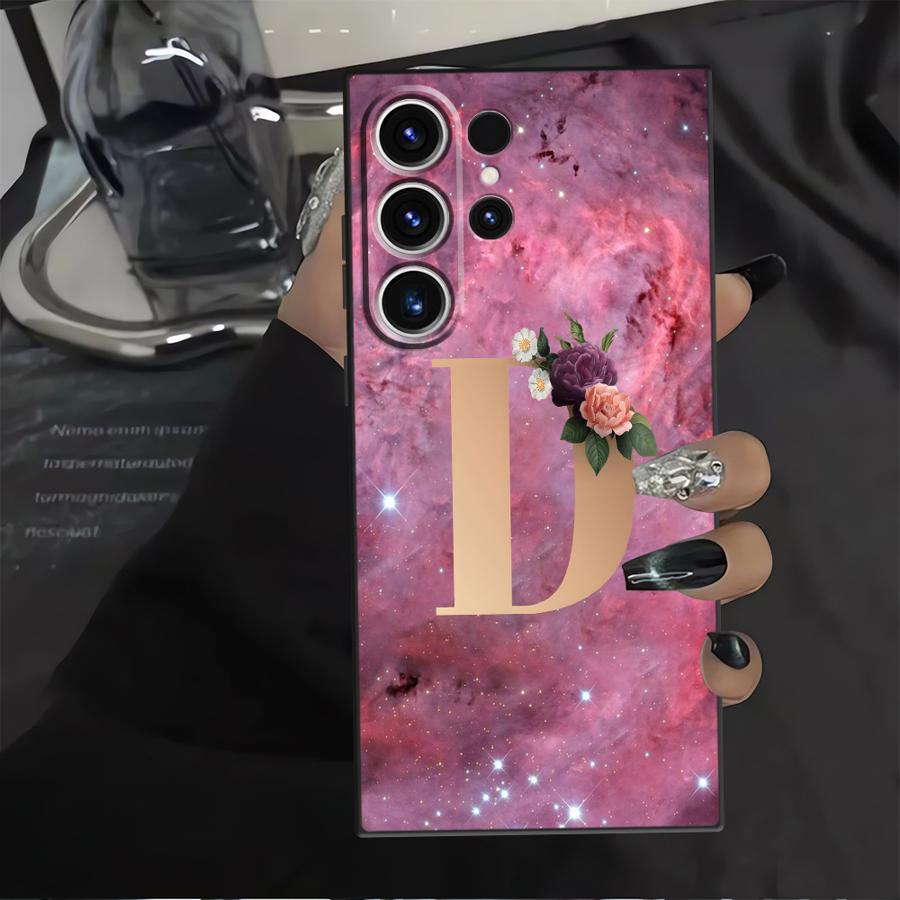 Flower Name Letter C D Case for Samsung Galaxy S26 Ultra S10 S9 Note 20 8 9 10 S25 Plus S23 S24 S21 FE S20 Ultra Funda Phone
