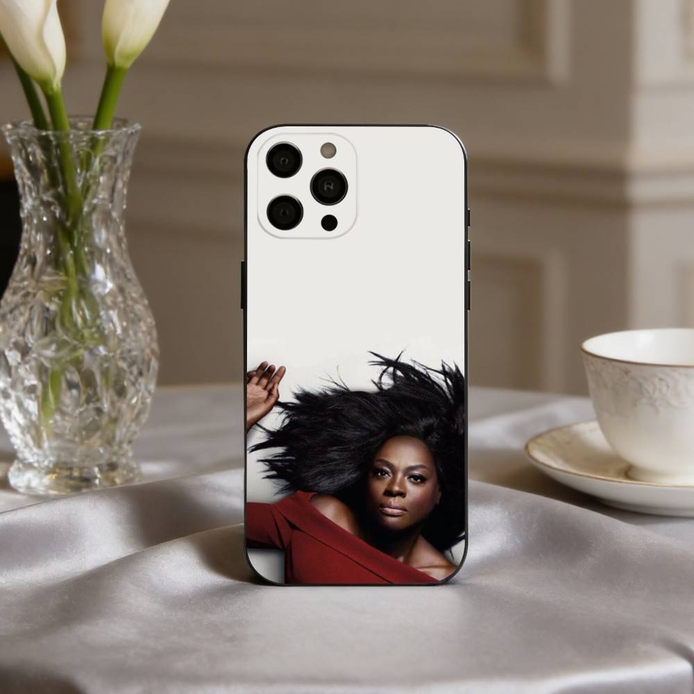Edgy V-Viola D-Davis Actress Phone Case For iPhone 17pro,16,15,14,13,12,11 Plus,Pro Max,XS,Soft Silicone Black Cover