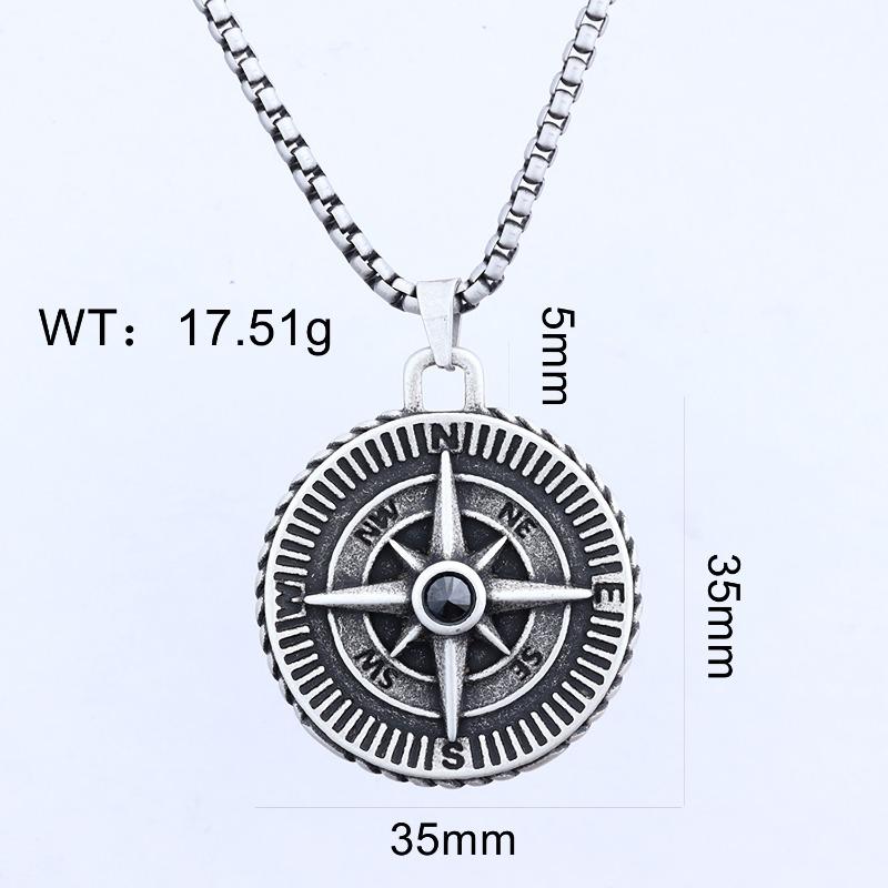 Street Cool Stainless Steel Pendant - Vintage Pirate Viking Compass