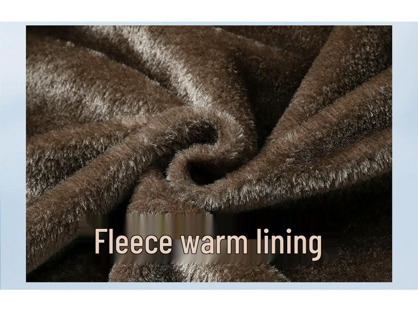 Men's Mid-Length Hooded Winter Coat with Velvet Lining for Middle-Aged and Elderly