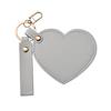 Love Heart Shape Makeup Mirror Waterproof Faux Leather Vanity Mirror Keychain Portable Travel Women Handheld Cosmetic Mirror Bag Pendant