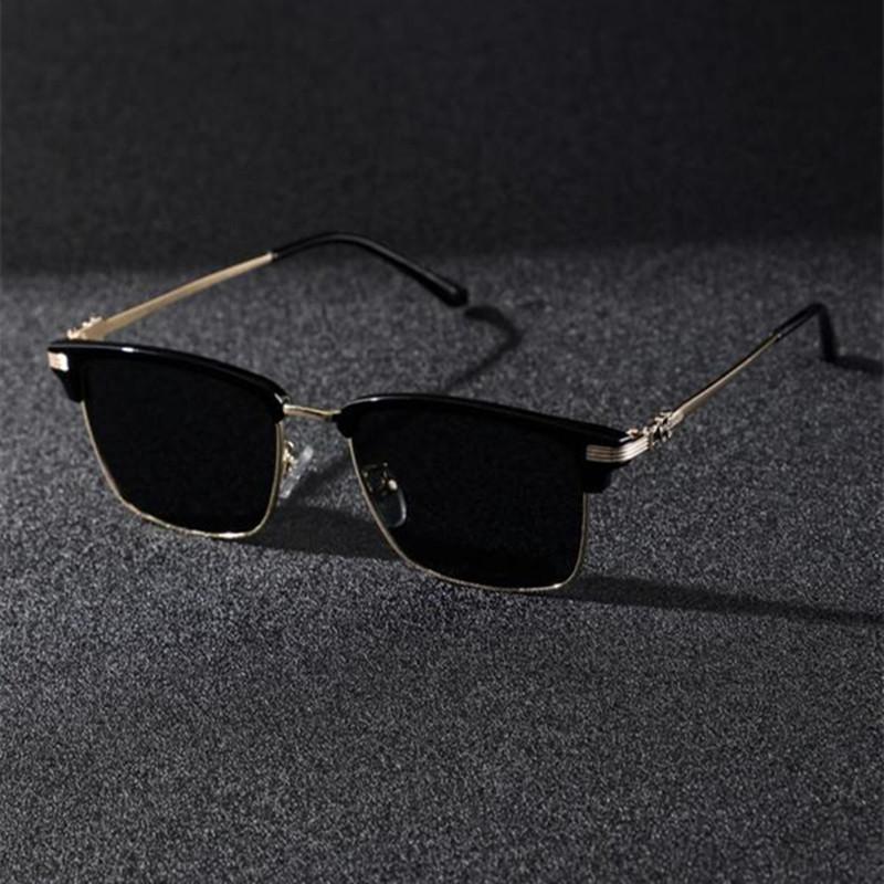 Trendige quadratische Sonnenbrille Damen Herren Vintage Halbrahmen Farbverlauf Gläser Sonnenbrillen für Herren Outdoor Sport Brillen UV400