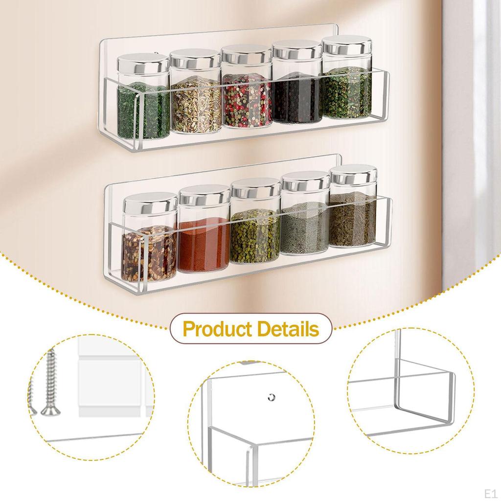 2 Pieces Holder Organizers Storage Racks Space Saving Versatile Acrylic Shelf Wall Mounted for