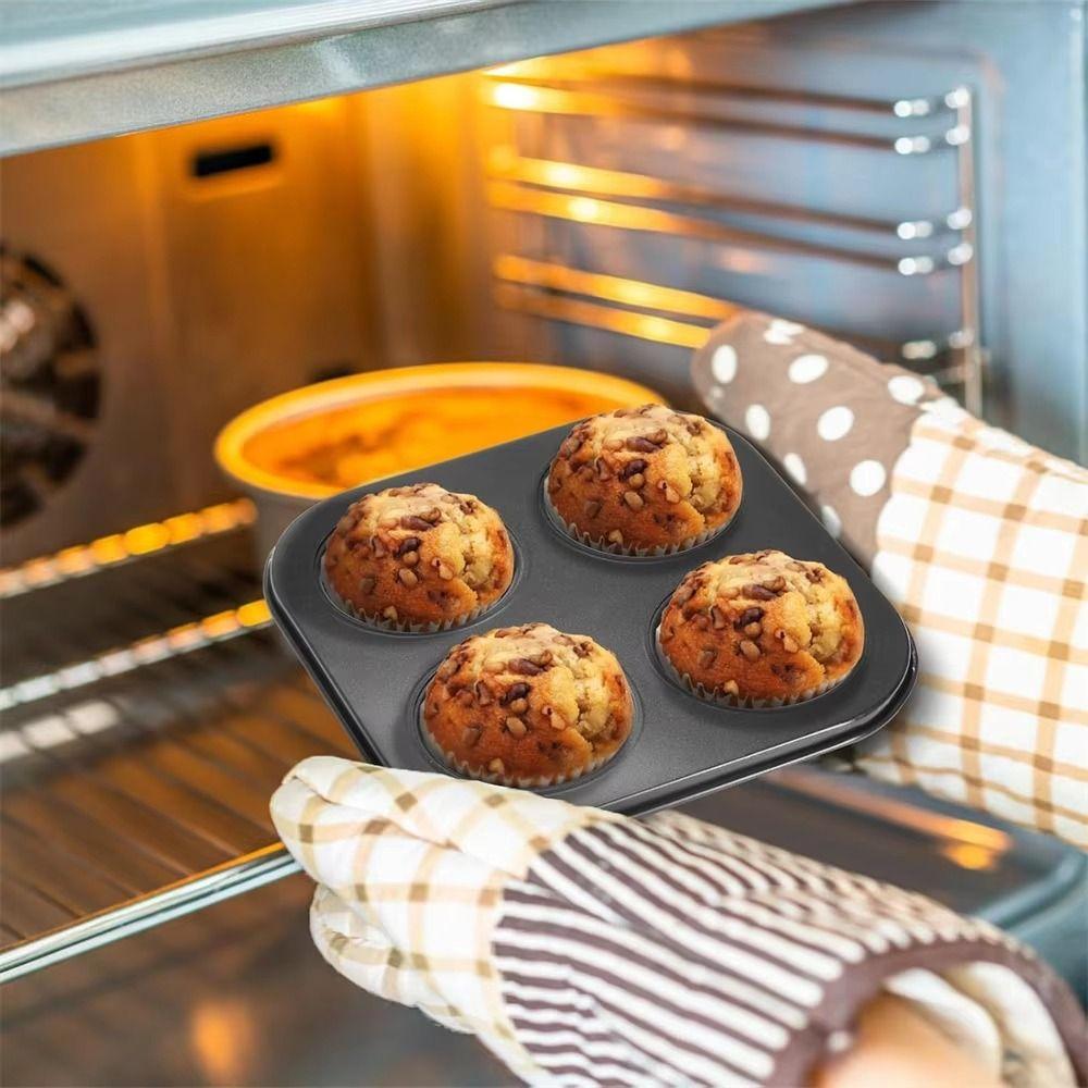 2Pcs 4/6 Cups Muffin Baking Pan Non-Stick Cake Mold Eco-Friendly Mini Cupcake Pan  Pastry Making