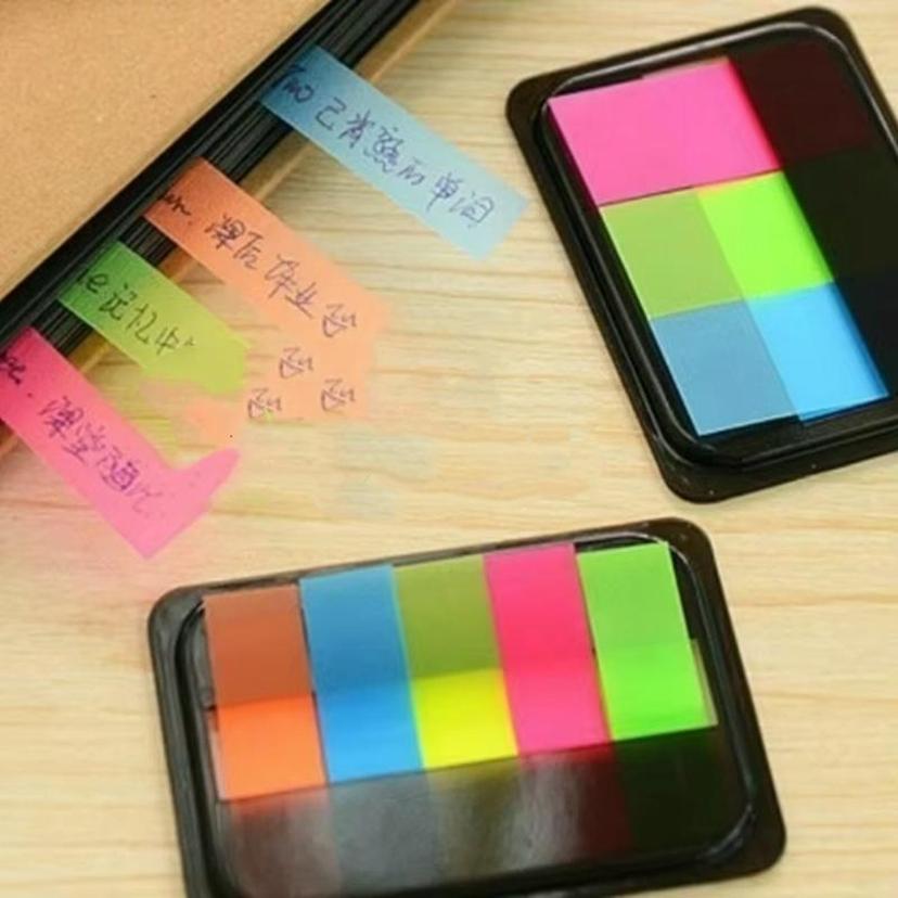 1 Set Fashion Fluorescent Sticker Marker Memo Flags Index Pad Paper Tab Sticky Notes