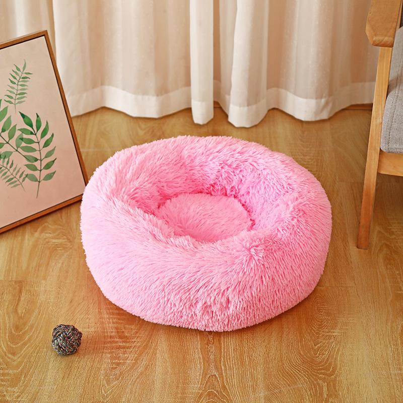 Warm Dog Bed Round Pet Lounger Cushion Dogs Cat Winter Dog Kennel Puppy Mat Pet Bed