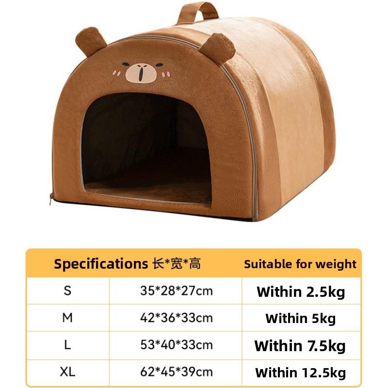 Enclosed Thermostat Heated Cat House Winter Warm Kitty Shelter Electric Heating Pet Pad Energy Efficient Velvet Pet Warmer