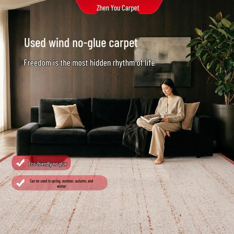 French Style Luxury Waterproof Stain-Resistant Carpet for Living Room & Bedroom - Glue-Free, No Formaldehyde, Easy Clean 1.6*2.3m