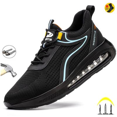 Dernier Design Chaussures de Sécurité de Travail pour Hommes à Coussin d'Air Anti-écrasement Confortables Respirantes Bottes de Sécurité pour la Construction