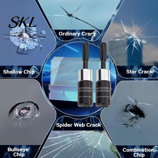 Windshield Crack Repair Tool Chip Kit, Car Kit for Glass Repair, Do It Yourself Fix DIY Small Chips Star Bullseye Minor Damage