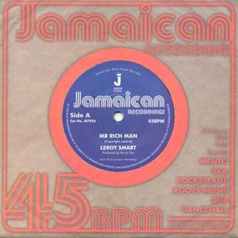 7inch Record LEROY SMART - Mr Rich Man JR7026 Jamaican Record 2015 UK Reggae, Ska & Dub Used