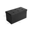 SONGMICS Folding Pouffe/Ottoman With 80 Litre Container and Soft Seat for 2 - 3 People 300 Kg maximum Load Black