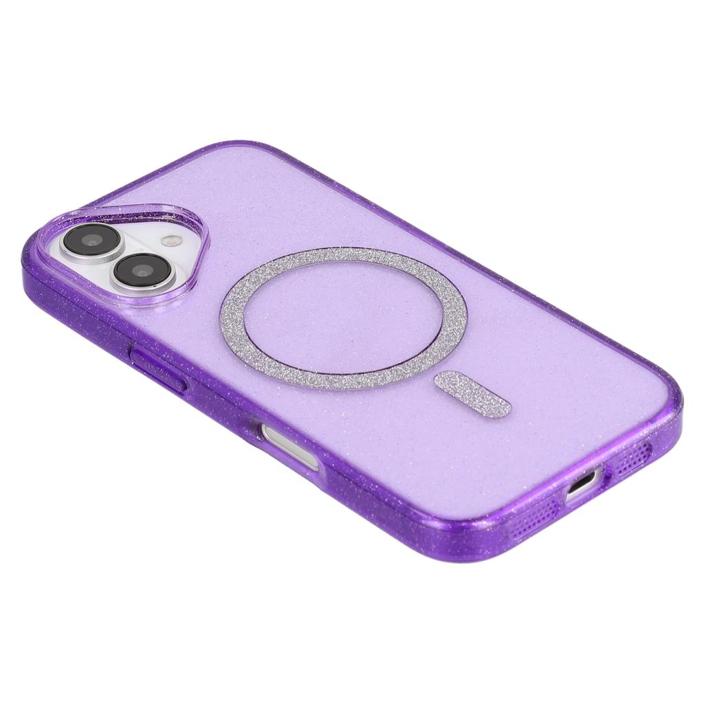 For iPhone 16 Plus Case Compatible with MagSafe 2.0mm PC + TPU Glitter Phone Cover