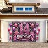 Un bellissimo striscione viola per il 14° compleanno, sfondo per feste in tessuto poliestere, per uso familiare e da giardino