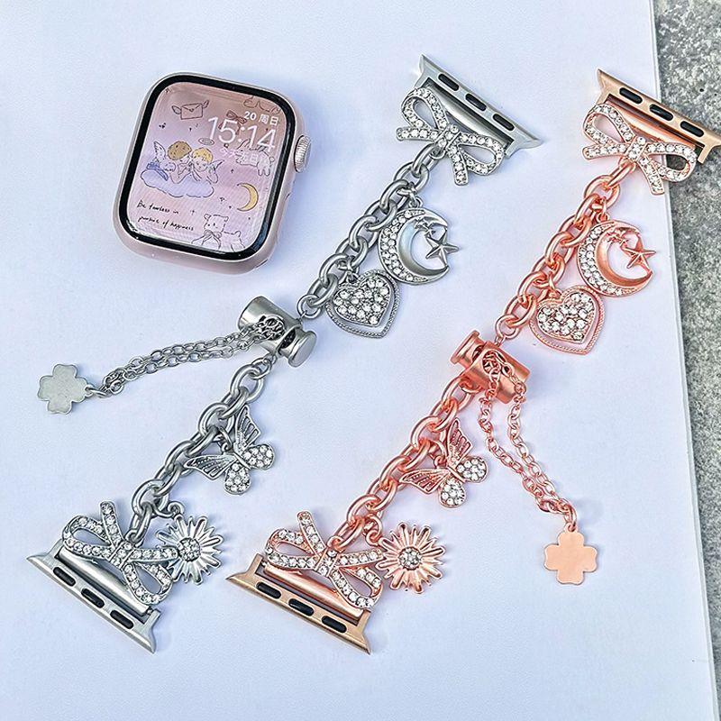 Butterfly Diamond Bracelet Compatible with iWatch Strap 38mm 40mm 41mm 42mm 44mm 45mm 49mm Fashionable Handmade Strap