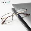 VICKY Classic Business Men's Metal Geometric Square Frame Eyewear Customizable Prescription Blue Light Protection Eyewear
