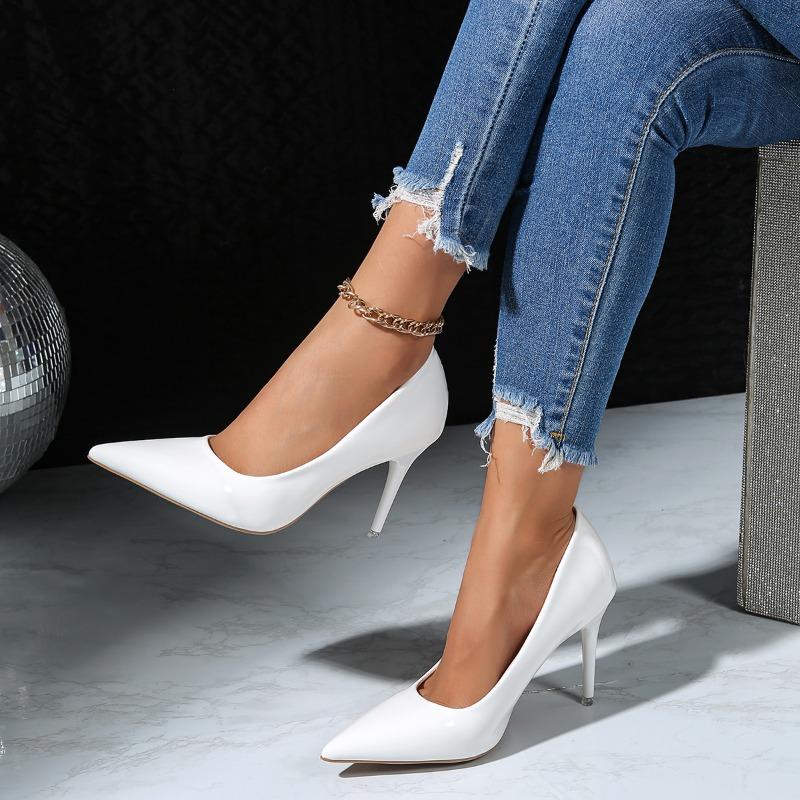 Fashion Temperament Pointed Toe Super High Heels Fall 2025 New Patent Leather Stiletto Single Shoes for Women