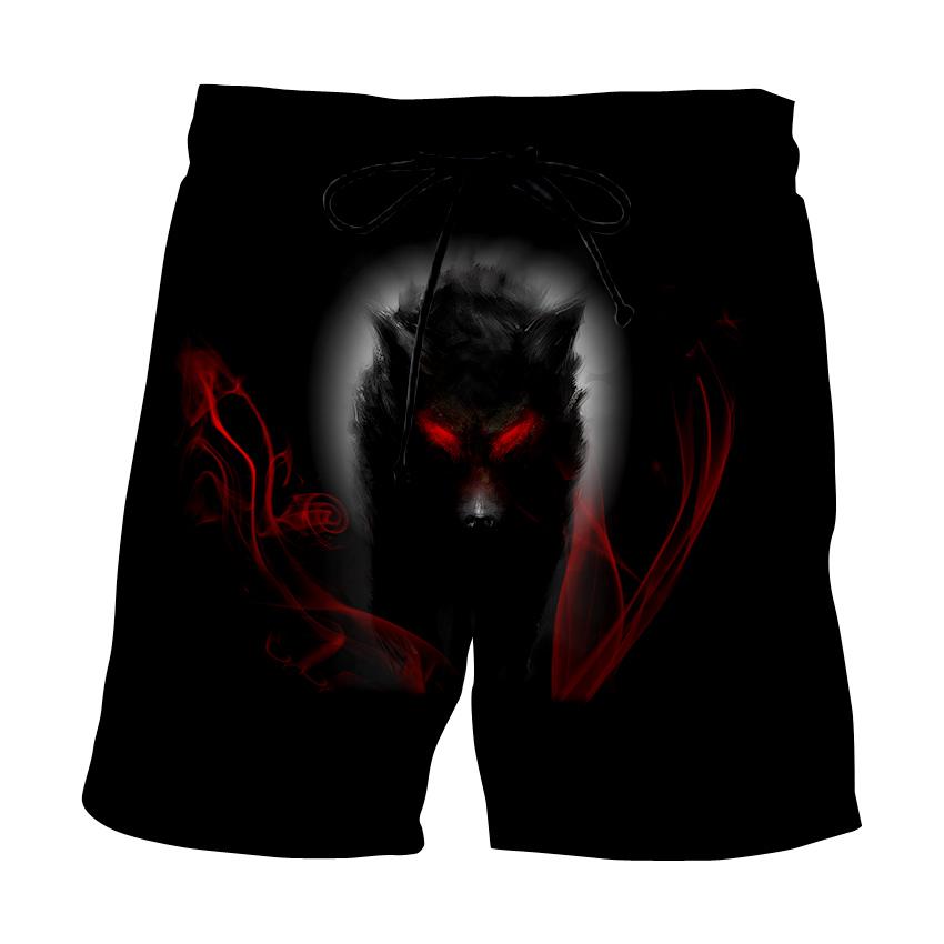 Mens Summer Beach Board Shorts Beach Boxer Trunks 3D Wolf Print Boardshorts Men Casual Short Bermudas Masculina