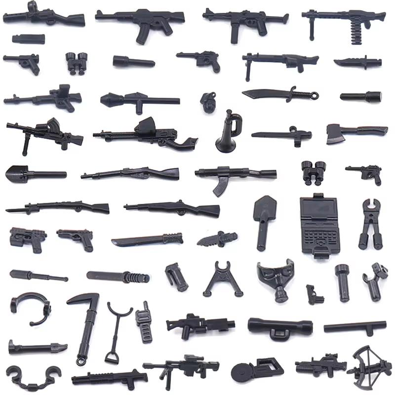 Military Building Set USA Army Figure Soldi Roadblock Sentry Post Mortar Sandbag Weapons Box 7061A Mini Brick Gift Toy K040