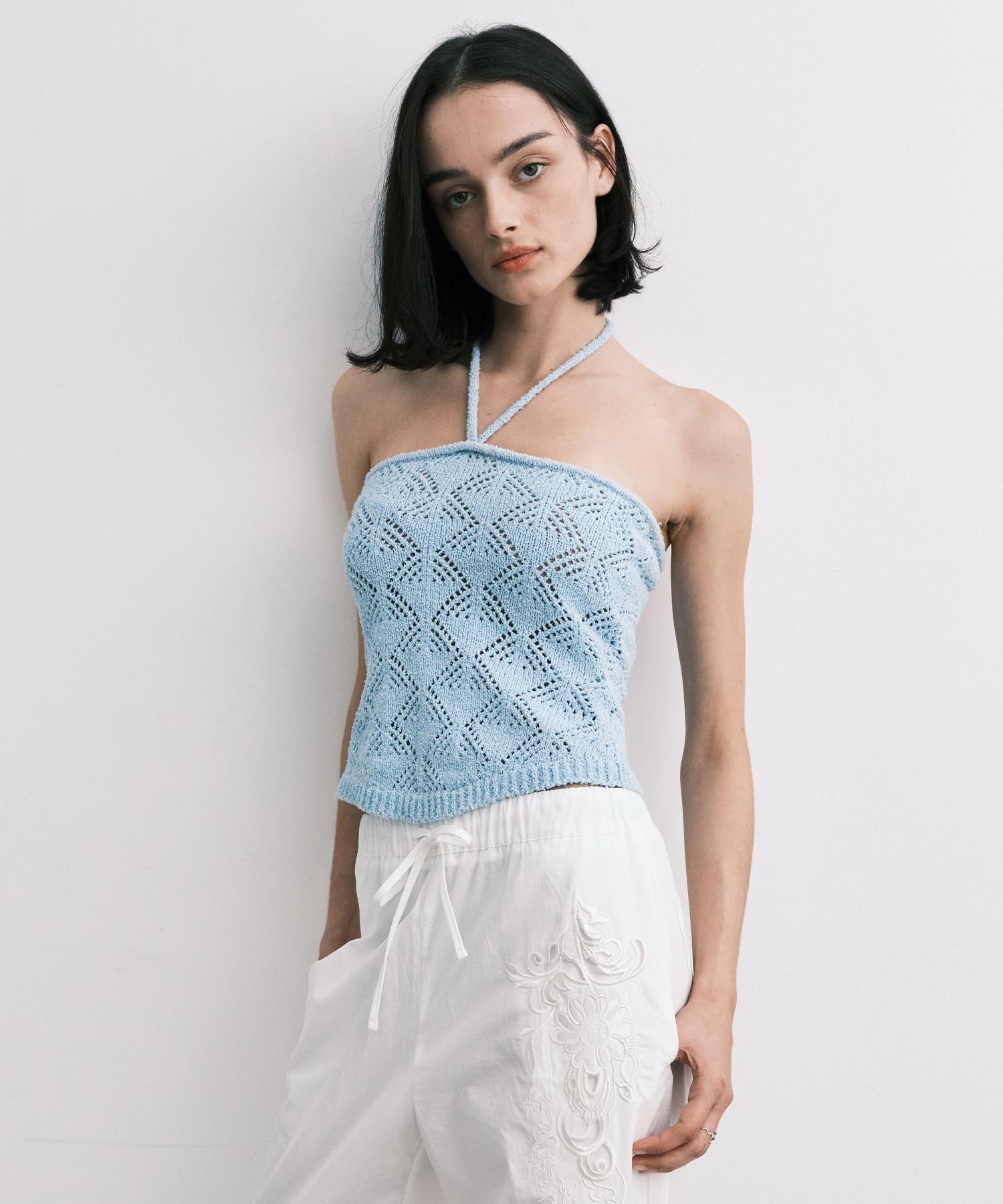 Midnight Move Knit Top (Sky Blue) Sky Blue