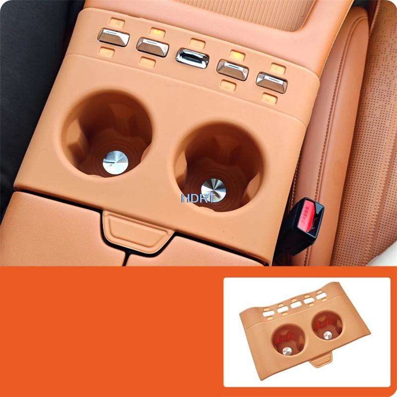 Car Style Central Control Storage Box Water Cup Holder Pad Organizer Tray Cover For Chery Jetour L7 Plus/X70L/Soueast S08 2025 + Style A
