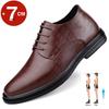Men Dress Shoes Elevator Shoes Platform Breathable Casual Business Luxury Genuine Leather Soft Heightening Shoes 7CM Taller Male